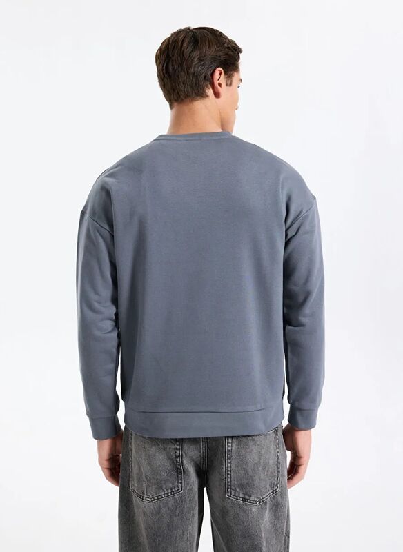M Essential Crewneck Sweatshirt Erkek Gri Sweatshirt - S2610015