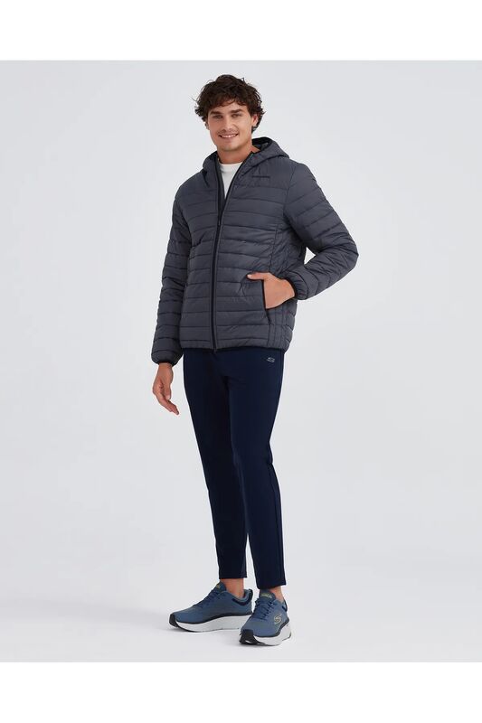 M Essential Hooded Jacket Erkek Koyu Gri Ceket - S202063