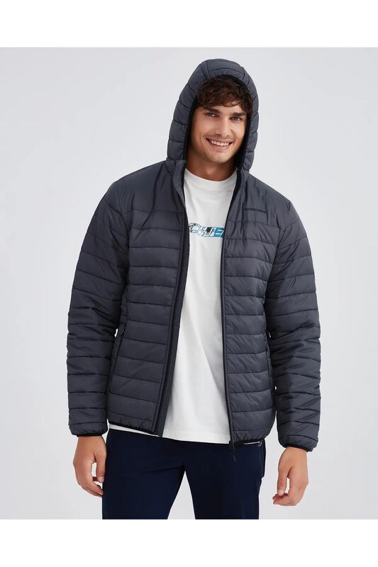 M Essential Hooded Jacket Erkek Koyu Gri Ceket - S202063