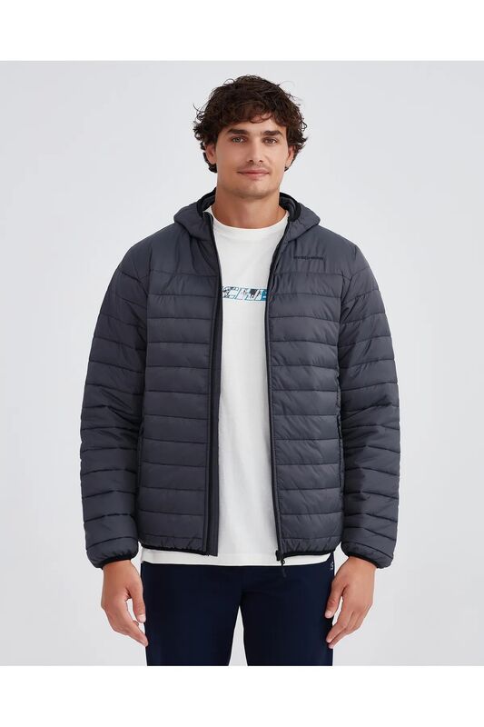 M Essential Hooded Jacket Erkek Koyu Gri Ceket - S202063