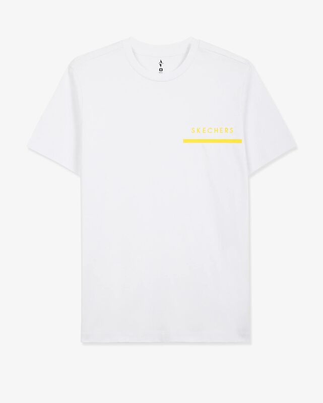 Skechers - M Graphic Tee Chest Printed Pique T-Shirt Erkek Beyaz T-Shirt - S221052