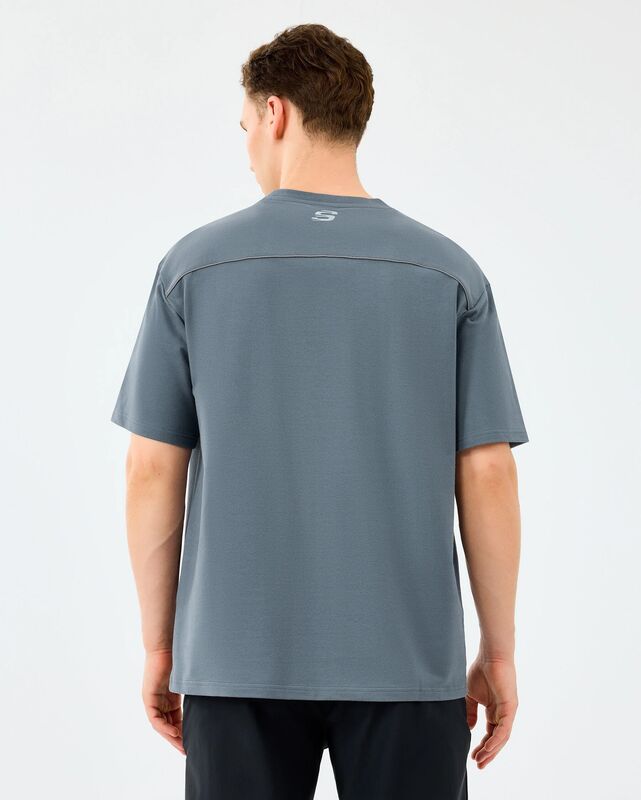 M Graphic Tee Reflect Logo Oversize T-Shirt Erkek Gri T-Shirt - S231094