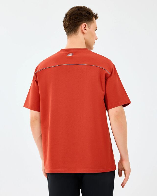 M Graphic Tee Reflect Logo Oversize T-Shirt Erkek Kırmızı T-Shirt - S231094