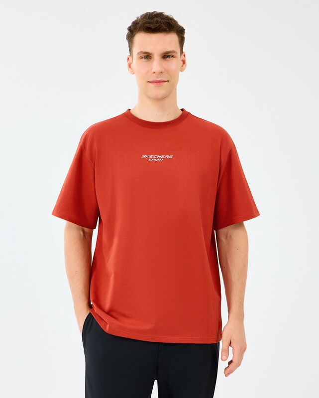 Skechers - M Graphic Tee Reflect Logo Oversize T-Shirt Erkek Kırmızı T-Shirt - S231094