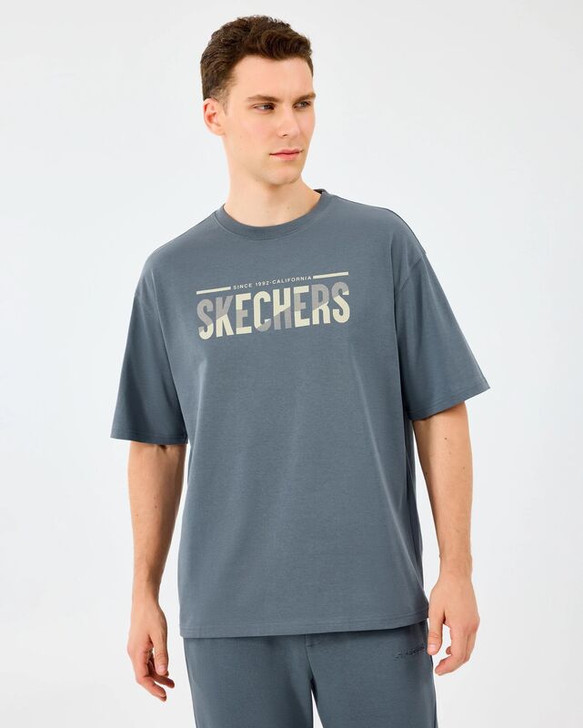 Skechers - M Heavy Fabric T-Shirt Erkek Gri T-Shirt - S2520120