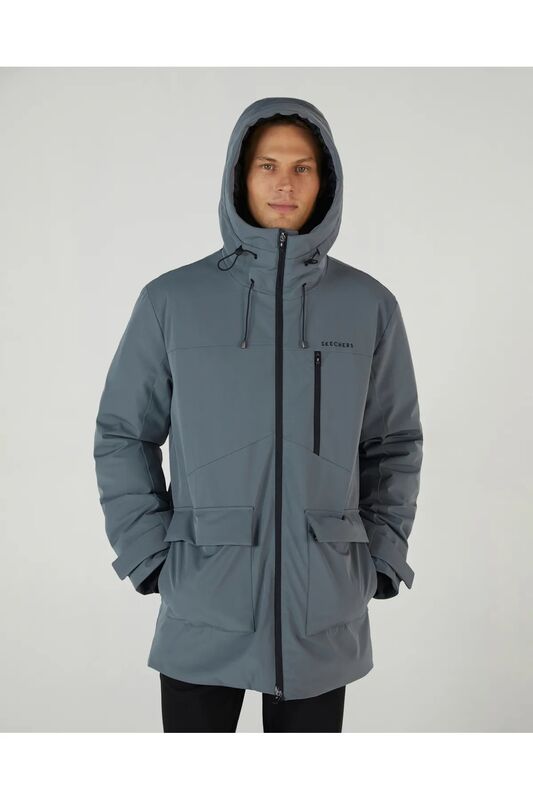 M Outerwear Coated Jacket Erkek Gri Ceket - SKS242049