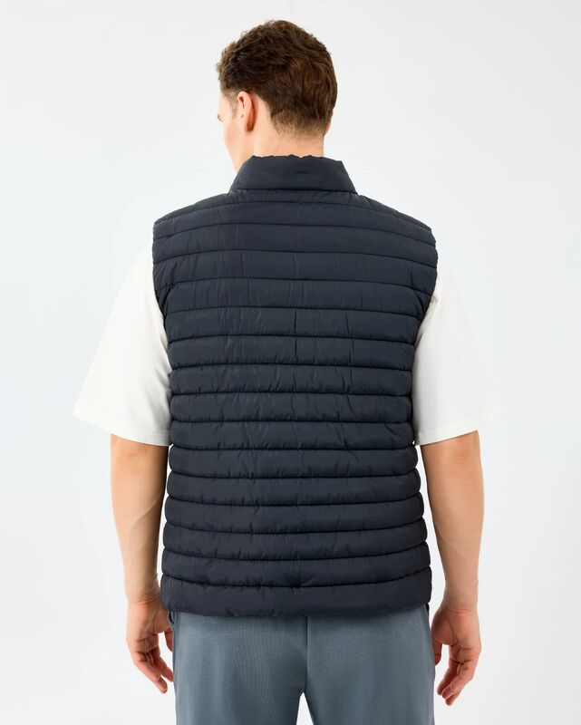 M Outerwear Polar Lining Paded Vest Erkek Siyah Yelek - S242212