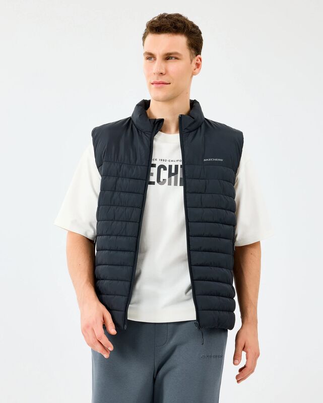 M Outerwear Polar Lining Paded Vest Erkek Siyah Yelek - S242212