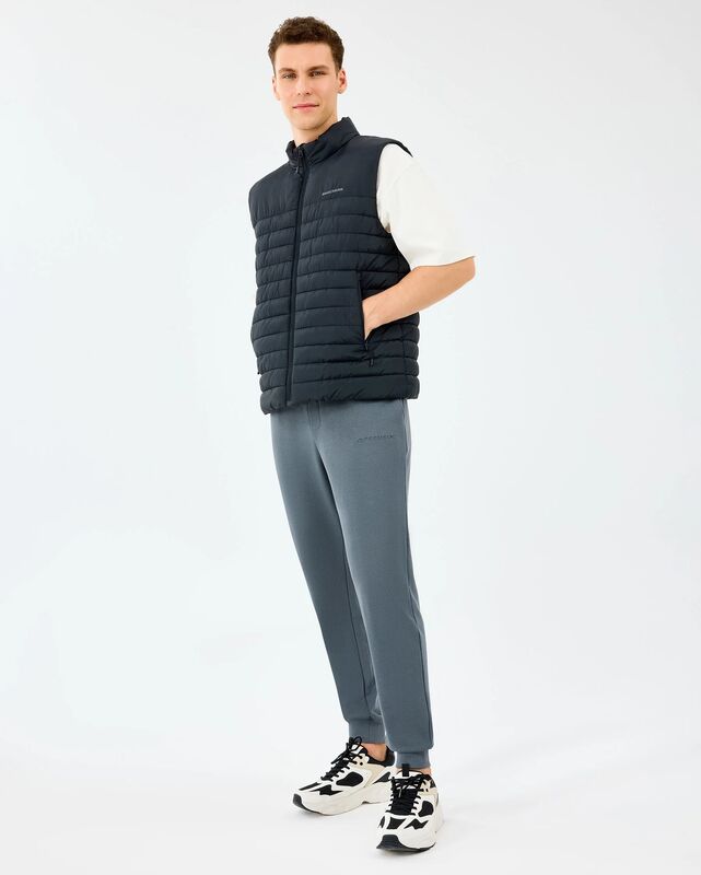 M Outerwear Polar Lining Paded Vest Erkek Siyah Yelek - S242212
