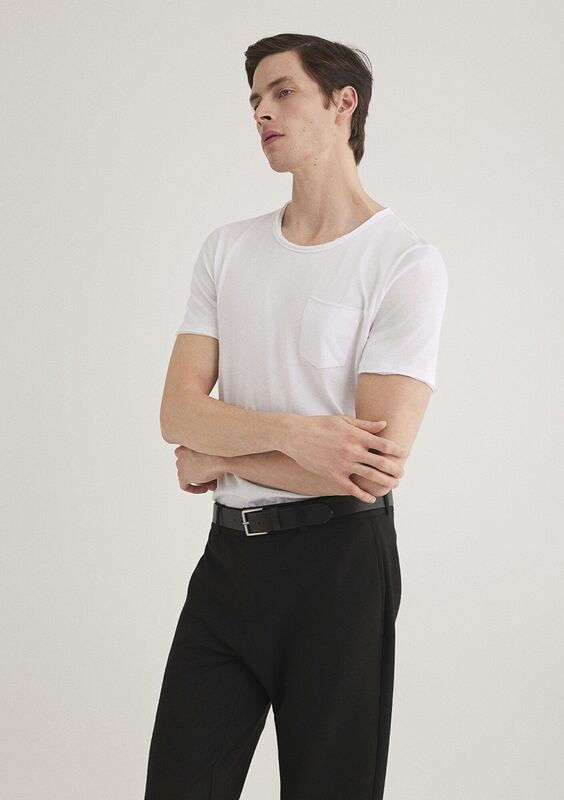 M062772-20843 Erkek Beyaz Basic T-Shirt - M062772