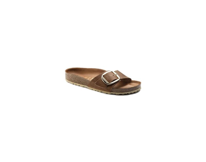 Birkenstock - MADRID BIG BUCKLE LEOI Kadın Kahverengi Terlik - 1006525