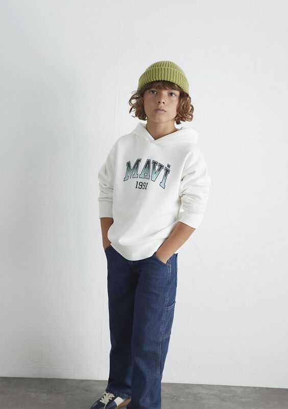 MAVI 1991 BASKILI KAPŞONLU SWEATSHIRT Erkek Çocuk Beyaz Sweatshirt - M6S10167