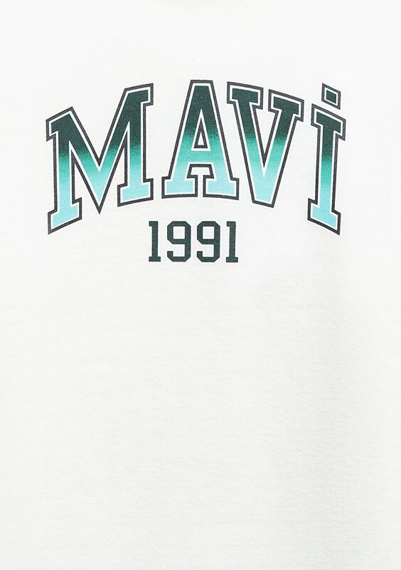 MAVI 1991 BASKILI KAPŞONLU SWEATSHIRT Erkek Çocuk Beyaz Sweatshirt - M6S10167
