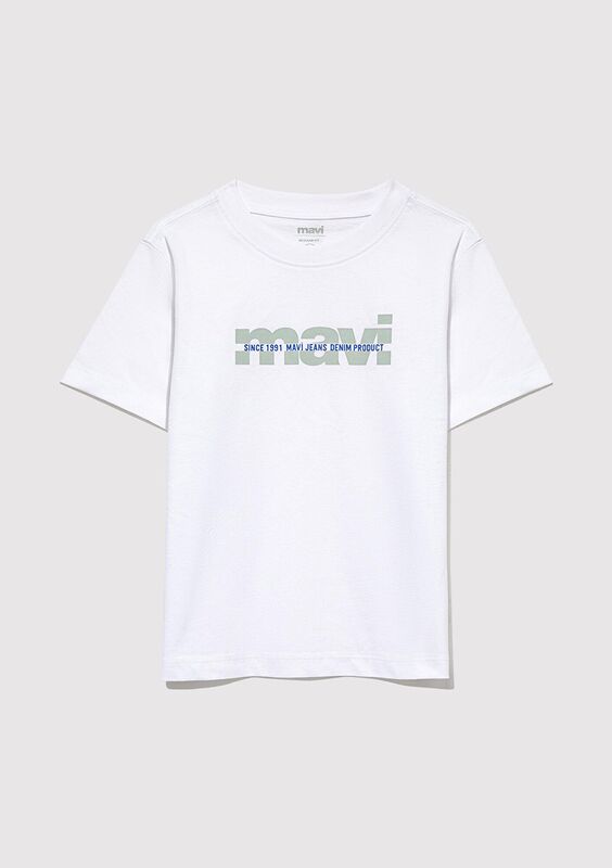 MAVİ BASKILI LOGO TİŞÖRT Erkek Çocuk Beyaz T-Shirt - M6610286
