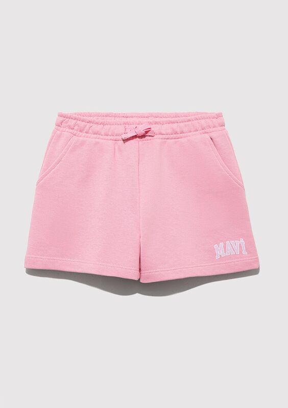 MAVİ BASKILI ÖRME ŞORT Kız Çocuk Pembe Şort - M7410002