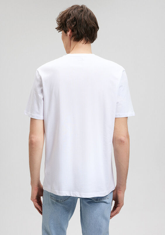 MAVİ BASKILI TİŞÖRT Erkek Beyaz Basic T-Shirt - M0610100