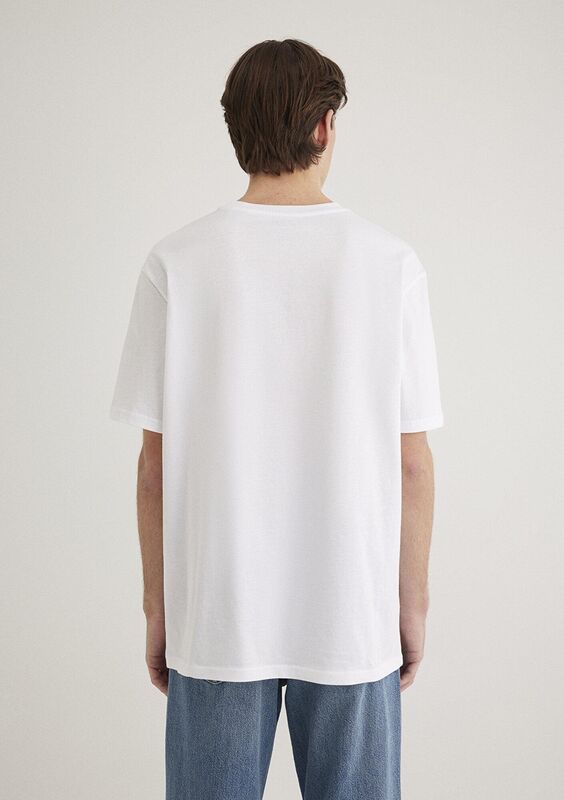 MAVİ BASKILI TİŞÖRT Erkek Beyaz Basic T-Shirt - M0610100