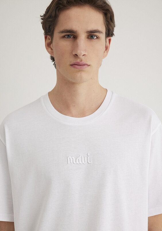MAVİ BASKILI TİŞÖRT Erkek Beyaz Basic T-Shirt - M0610100