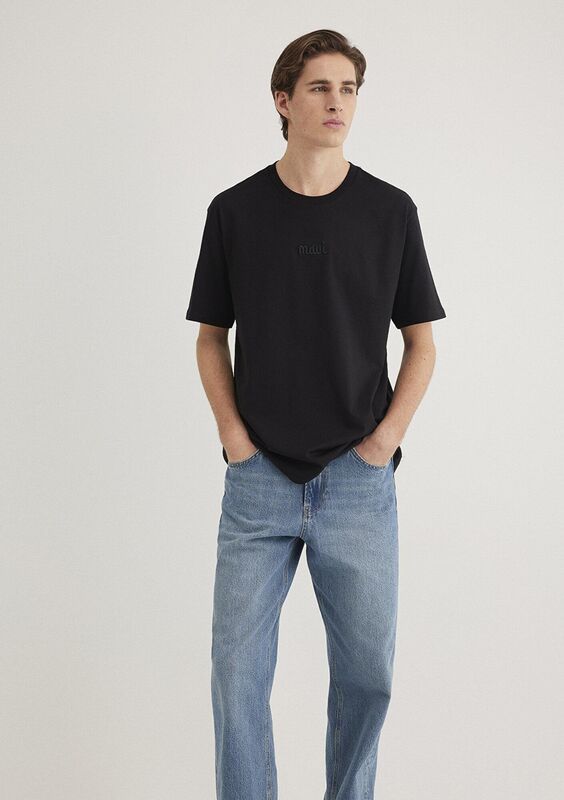 MAVİ BASKILI TİŞÖRT Erkek Basic T-Shirt - M0610100 Siyah