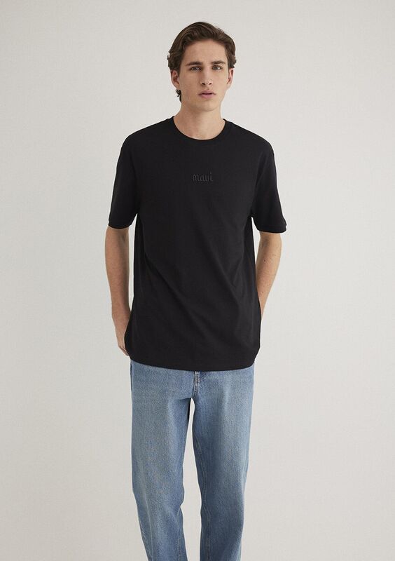 MAVİ BASKILI TİŞÖRT Erkek Basic T-Shirt - M0610100 Siyah