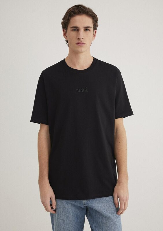 MAVİ BASKILI TİŞÖRT Erkek Basic T-Shirt - M0610100 Siyah