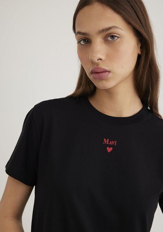MAVI BASKILI TISÖRT Kadın Siyah Basic T-Shirt - M1601185