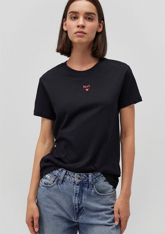 MAVI BASKILI TISÖRT Kadın Siyah Basic T-Shirt - M1601185