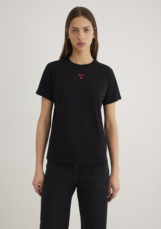 MAVI BASKILI TISÖRT Kadın Siyah Basic T-Shirt - M1601185
