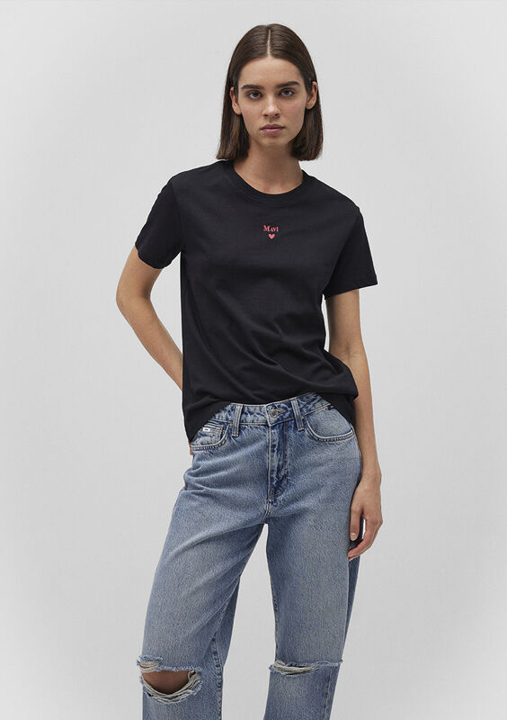 MAVI BASKILI TISÖRT Kadın Siyah Basic T-Shirt - M1601185