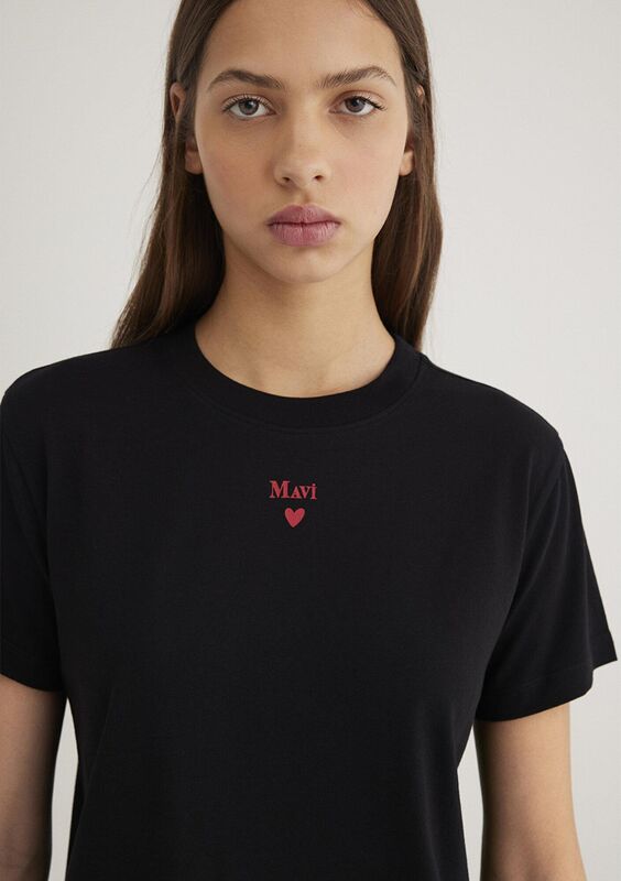 MAVI BASKILI TISÖRT Kadın Siyah Basic T-Shirt - M1601185