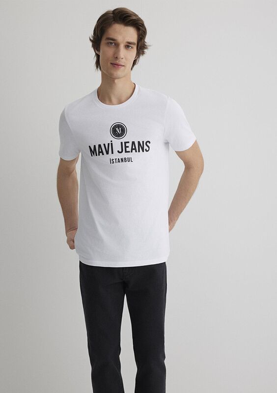 MAVİ JEANS BASKILI TİŞÖRT Erkek Beyaz T-Shirt - M066195