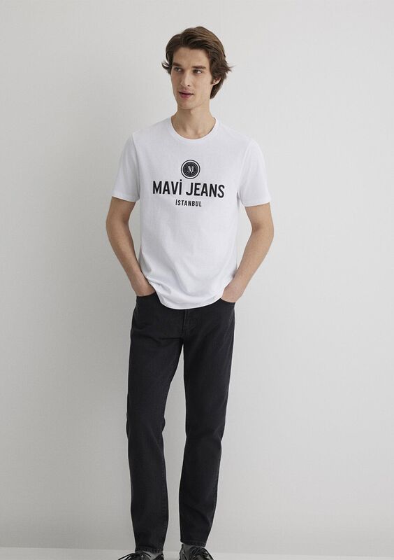 MAVİ JEANS BASKILI TİŞÖRT Erkek Beyaz T-Shirt - M066195