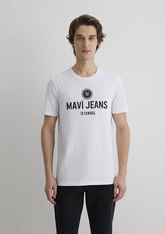 MAVİ JEANS BASKILI TİŞÖRT Erkek Beyaz T-Shirt - M066195