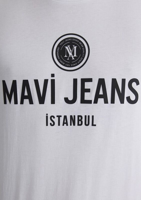 MAVİ JEANS BASKILI TİŞÖRT Erkek Beyaz T-Shirt - M066195