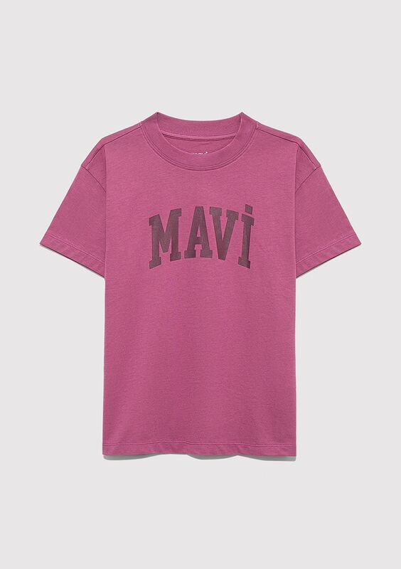 MAVİ JENERİK LOGO BASKILI TİŞÖRT Kız Çocuk Mor T-Shirt - M7610385