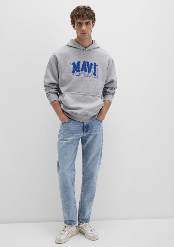 MAVİ KAPÜŞONLU SWEATSHIRT Erkek Gri Sweatshirt - M0S10413