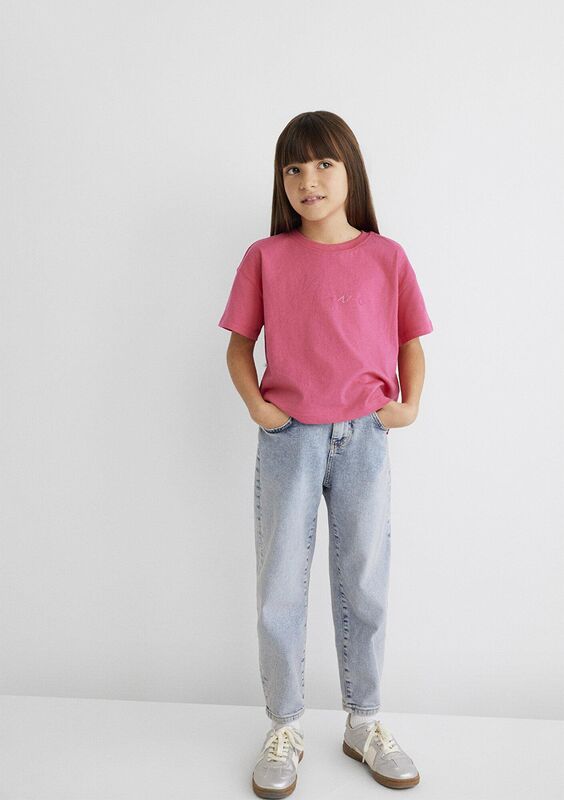 MAVİ LOGO BASKILI CROP TİŞÖRT Kız Çocuk Pembe T-Shirt - M7610181