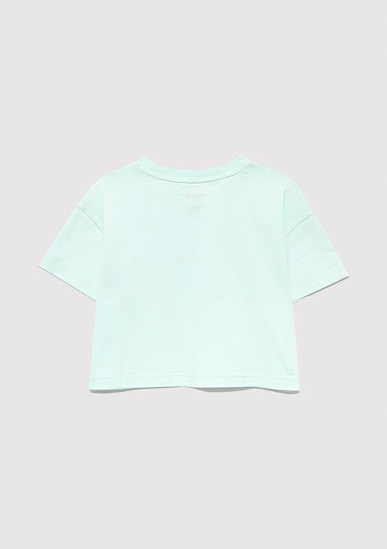 MAVİ LOGO BASKILI CROP TİŞÖRT Kız Çocuk Yeşil T-Shirt - M7610181