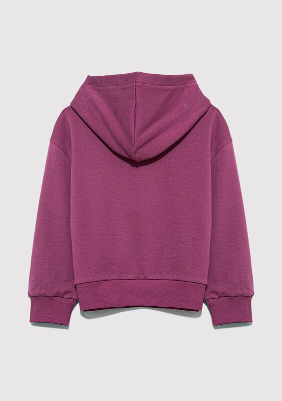 MAVİ LOGO BASKILI KAPŞONLU SWEATSHIRT Kız Çocuk Mor Sweatshirt - M7S10147