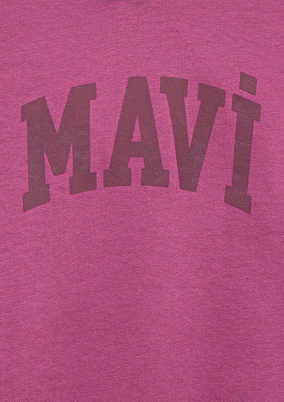 MAVİ LOGO BASKILI KAPŞONLU SWEATSHIRT Kız Çocuk Mor Sweatshirt - M7S10147