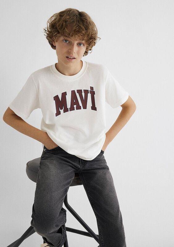 MAVİ LOGO BASKILI TİŞÖRT Erkek Çocuk Beyaz T-Shirt - M6610030