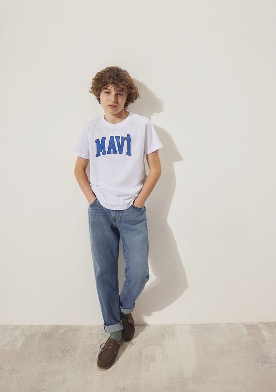 MAVİ LOGO BASKILI TİŞÖRT Erkek Çocuk Beyaz T-Shirt - M6610030