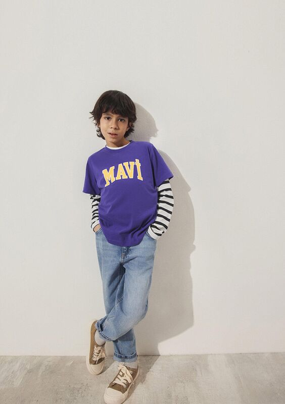 MAVİ LOGO BASKILI TİŞÖRT Erkek Çocuk Gentian Violet T-Shirt - M6610030