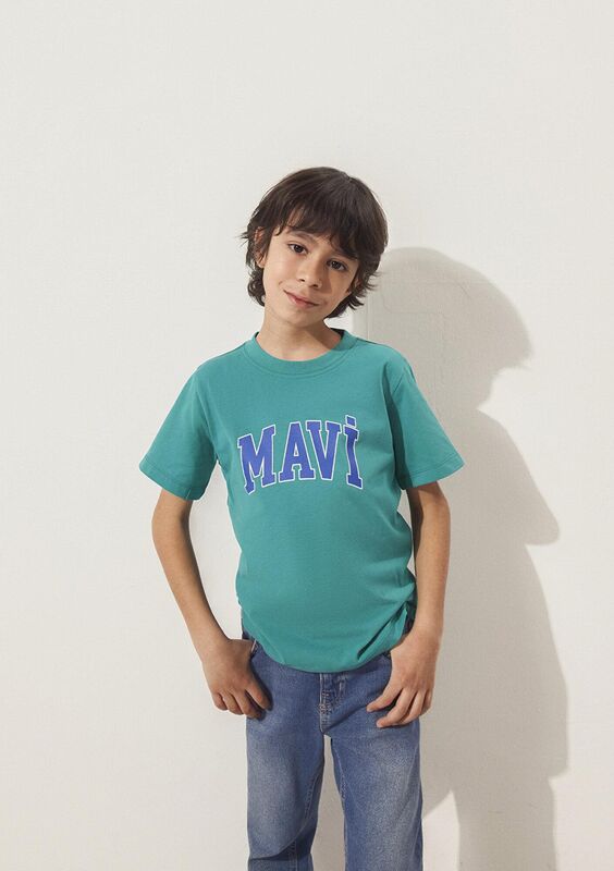 MAVİ LOGO BASKILI TİŞÖRT Erkek Çocuk Yeşil T-Shirt - M6610030
