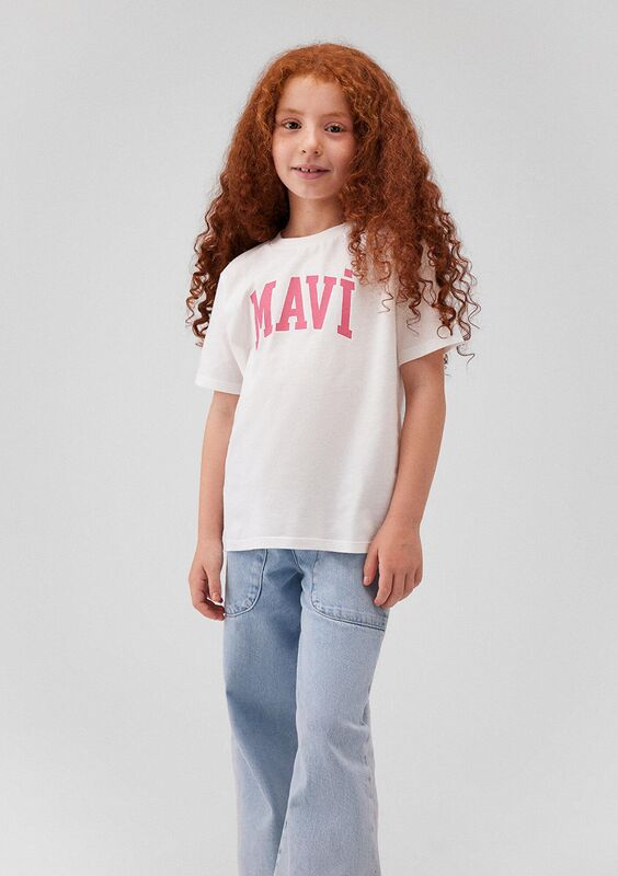 MAVİ LOGO TİŞÖRT Kız Çocuk Beyaz T-Shirt - M7610109