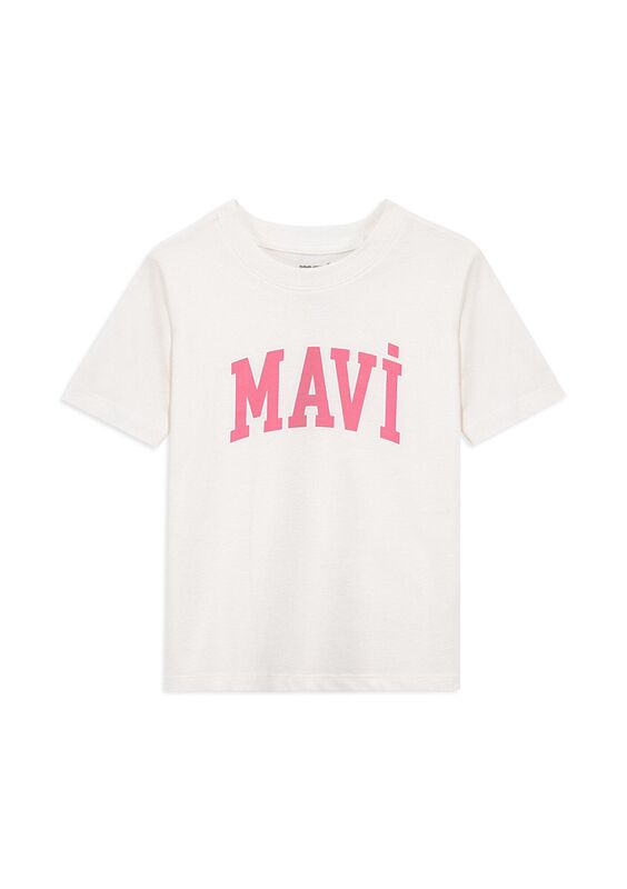 MAVİ LOGO TİŞÖRT Kız Çocuk Beyaz T-Shirt - M7610109