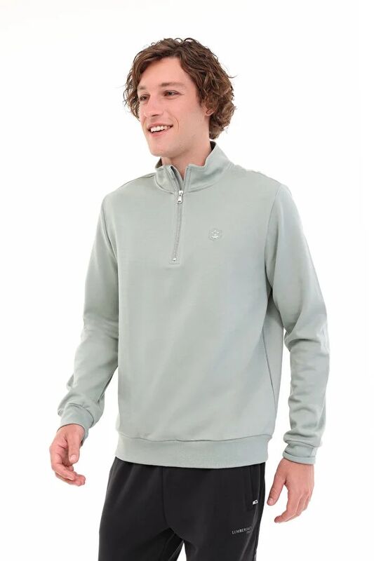 Lumberjack - MB BS47 HZIP SW 5PR Erkek Yeşil Sweatshirt - 102024313