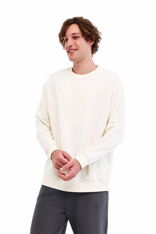 Lumberjack - MB SN75 C NECK SW 5PR Erkek Bej Sweatshirt - 102024364