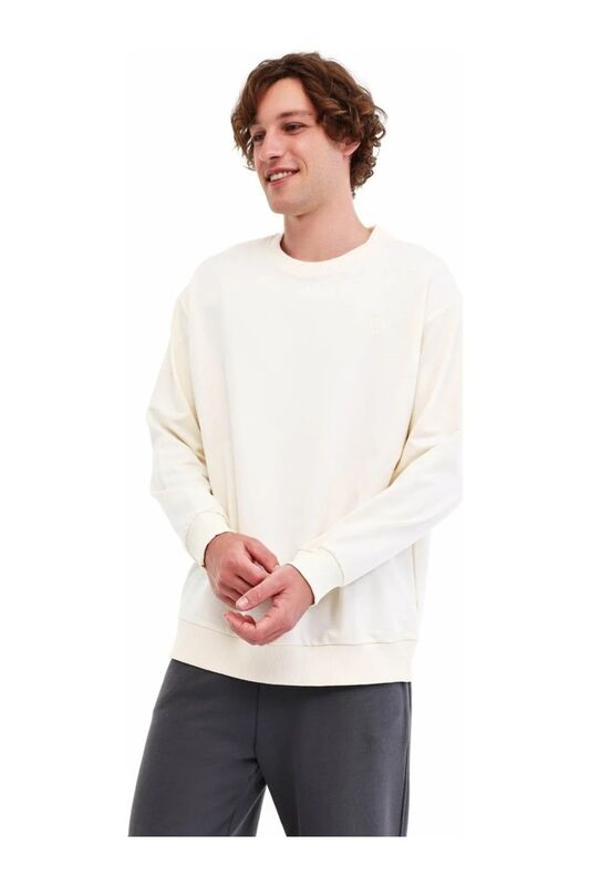 MB SN75 C NECK SW 5PR Erkek Bej Sweatshirt - 102033512