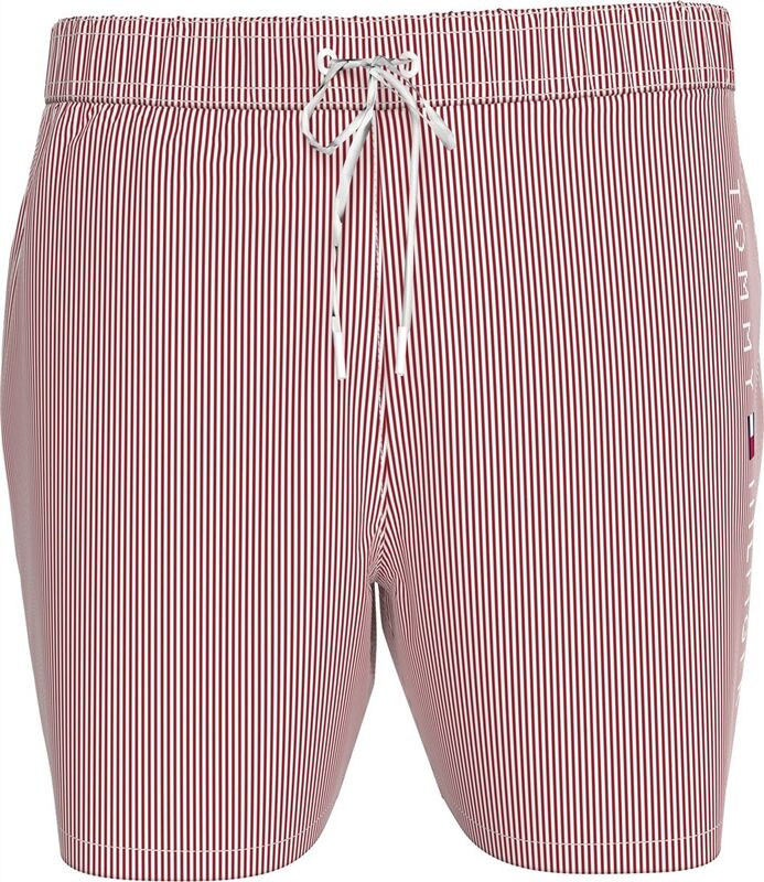Tommy Hilfiger - MEDIUM DRAWSTRING STRIPE Erkek Beyaz Deniz Şortu - UM0UM03265 Tommy Hilfiger - MEDIUM DRAWSTRING STRIPE Erkek Beyaz Deniz Şortu - UM0UM03265